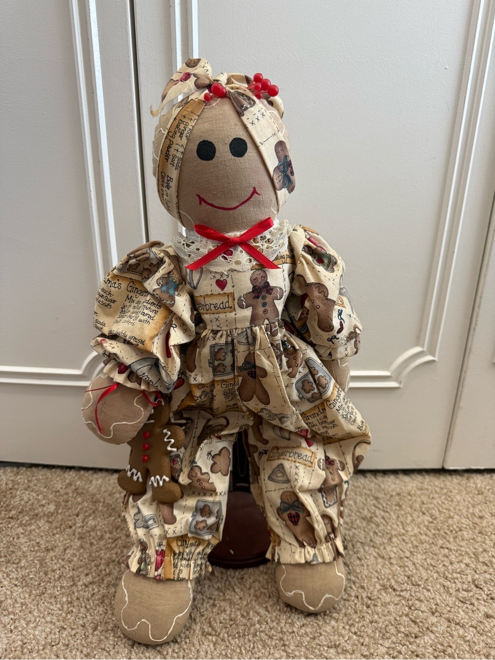 Mary's Little Brats Handmade “Ginger” Gingerbread Print Doll